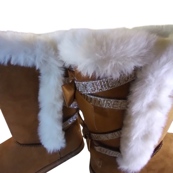 Juicy Couture kaori faux fur boots size 7.5 brown - Picture 6 of 8